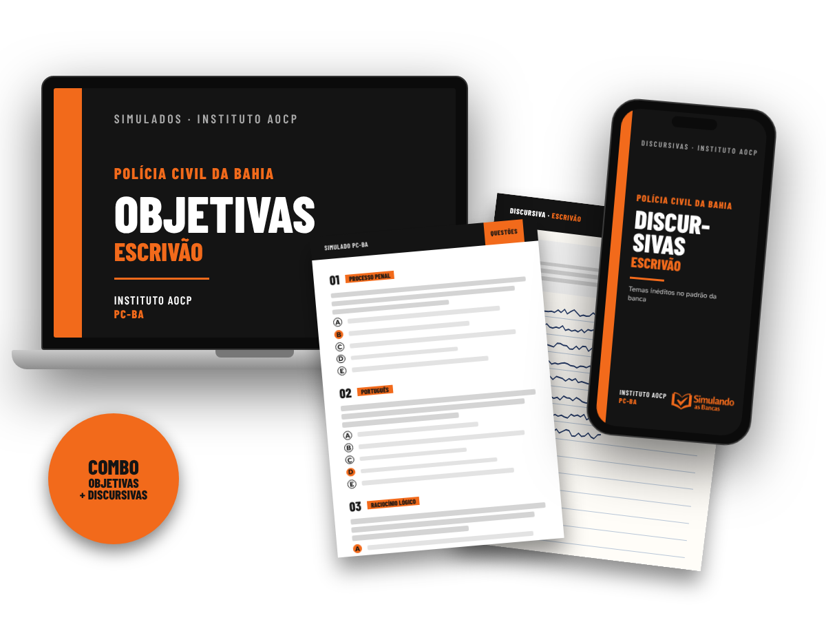Combo PCBA Escrivão: objetivas e discursivas